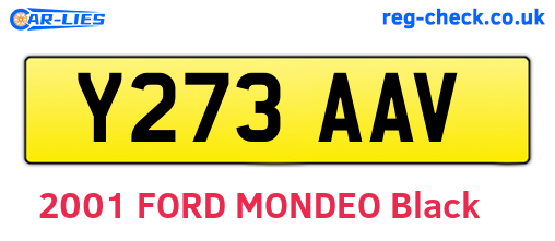 Y273AAV are the vehicle registration plates.