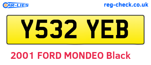 Y532YEB are the vehicle registration plates.