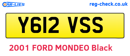 Y612VSS are the vehicle registration plates.