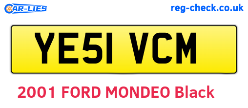 YE51VCM are the vehicle registration plates.