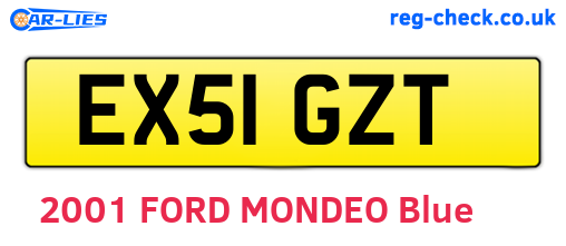 EX51GZT are the vehicle registration plates.