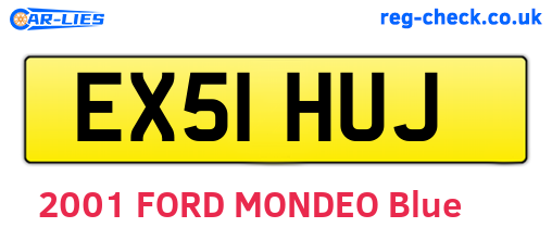 EX51HUJ are the vehicle registration plates.