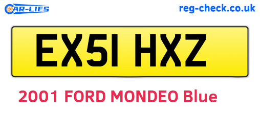 EX51HXZ are the vehicle registration plates.