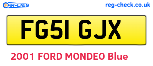 FG51GJX are the vehicle registration plates.