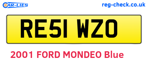 RE51WZO are the vehicle registration plates.