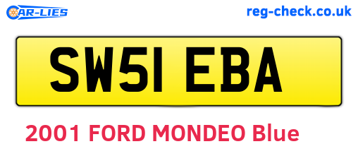 SW51EBA are the vehicle registration plates.