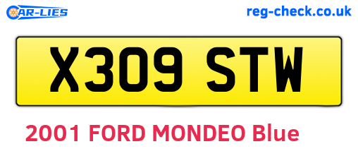 X309STW are the vehicle registration plates.