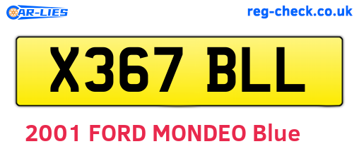 X367BLL are the vehicle registration plates.