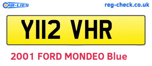 Y112VHR are the vehicle registration plates.
