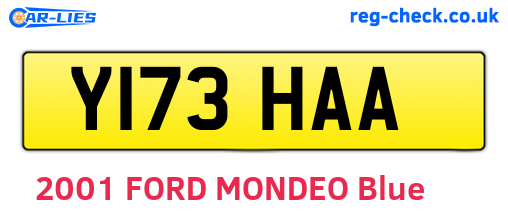 Y173HAA are the vehicle registration plates.
