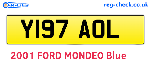Y197AOL are the vehicle registration plates.