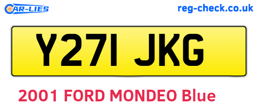 Y271JKG are the vehicle registration plates.