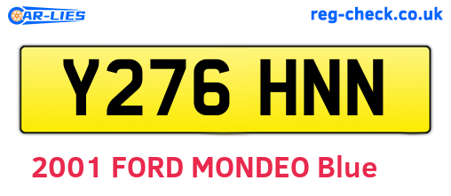 Y276HNN are the vehicle registration plates.