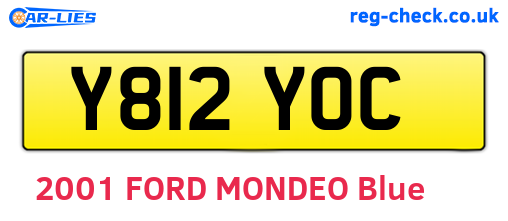 Y812YOC are the vehicle registration plates.