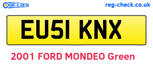 EU51KNX are the vehicle registration plates.