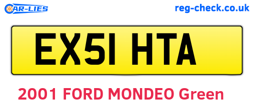 EX51HTA are the vehicle registration plates.