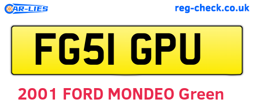 FG51GPU are the vehicle registration plates.