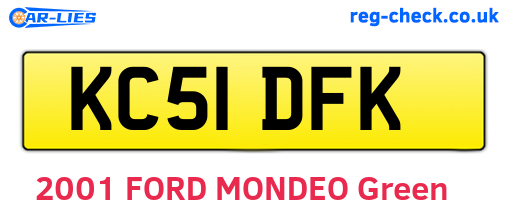KC51DFK are the vehicle registration plates.