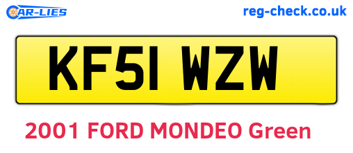 KF51WZW are the vehicle registration plates.