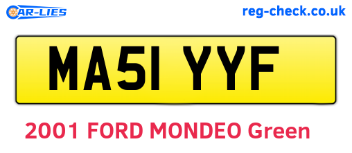 MA51YYF are the vehicle registration plates.