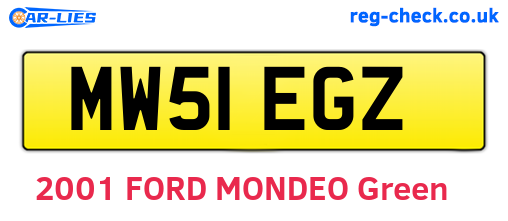 MW51EGZ are the vehicle registration plates.