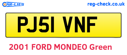 PJ51VNF are the vehicle registration plates.