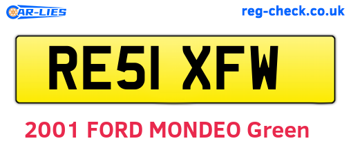 RE51XFW are the vehicle registration plates.