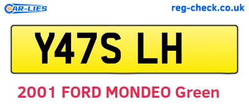 Y47SLH are the vehicle registration plates.
