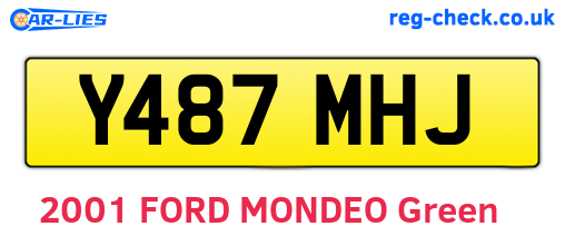 Y487MHJ are the vehicle registration plates.
