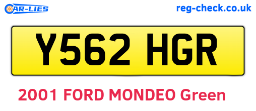 Y562HGR are the vehicle registration plates.