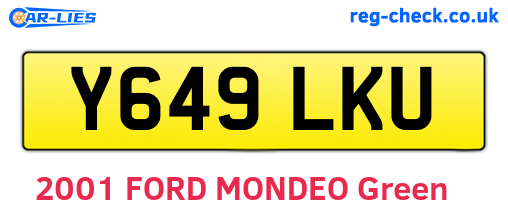Y649LKU are the vehicle registration plates.