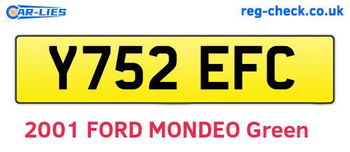 Y752EFC are the vehicle registration plates.