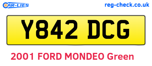 Y842DCG are the vehicle registration plates.