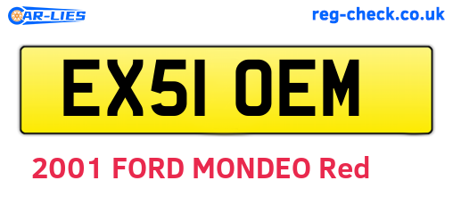 EX51OEM are the vehicle registration plates.