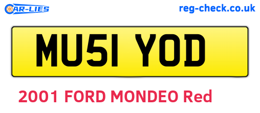 MU51YOD are the vehicle registration plates.