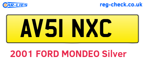 AV51NXC are the vehicle registration plates.