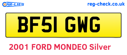 BF51GWG are the vehicle registration plates.