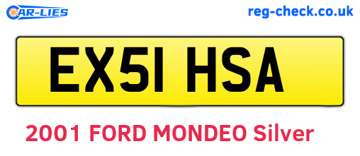 EX51HSA are the vehicle registration plates.