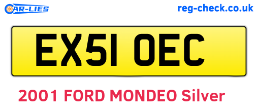 EX51OEC are the vehicle registration plates.