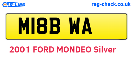 M18BWA are the vehicle registration plates.