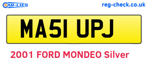 MA51UPJ are the vehicle registration plates.