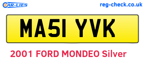 MA51YVK are the vehicle registration plates.