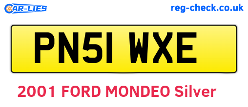 PN51WXE are the vehicle registration plates.