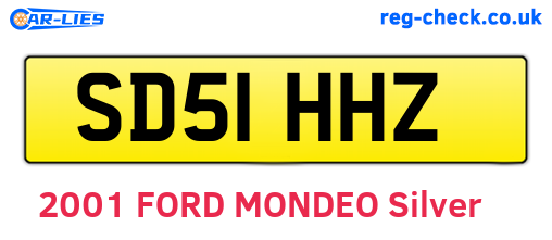 SD51HHZ are the vehicle registration plates.