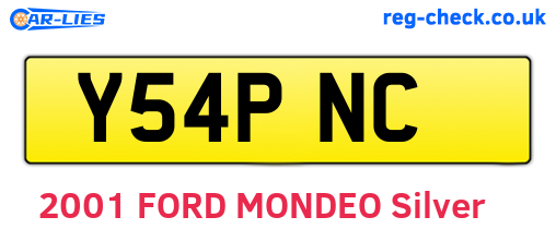 Y54PNC are the vehicle registration plates.