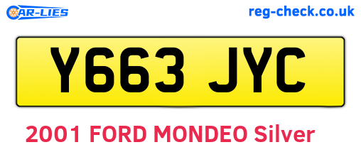 Y663JYC are the vehicle registration plates.