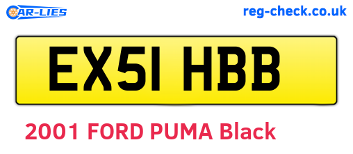 EX51HBB are the vehicle registration plates.