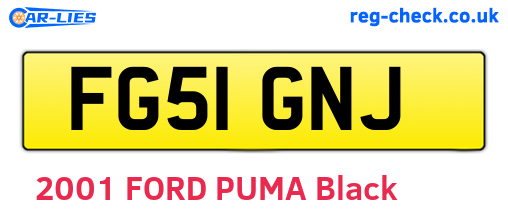 FG51GNJ are the vehicle registration plates.