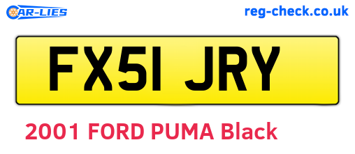 FX51JRY are the vehicle registration plates.