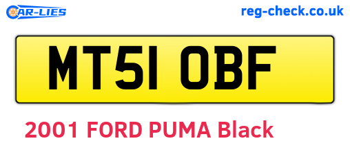 MT51OBF are the vehicle registration plates.